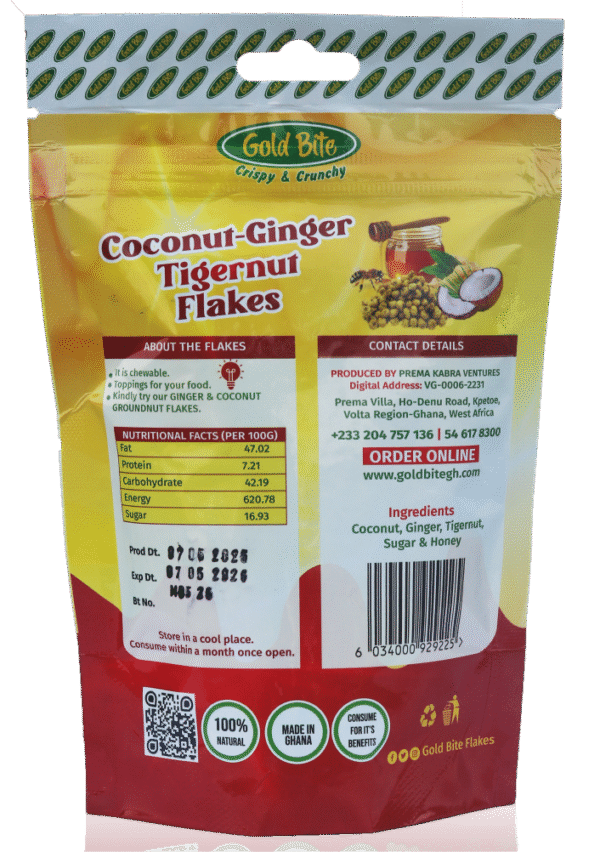 Pouch Coconut Ginger Tigernut Flakes - Image 2